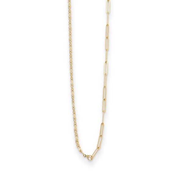 Real 14K Yellow Gold Figure 8 & Paperclip Chain Necklace 18...